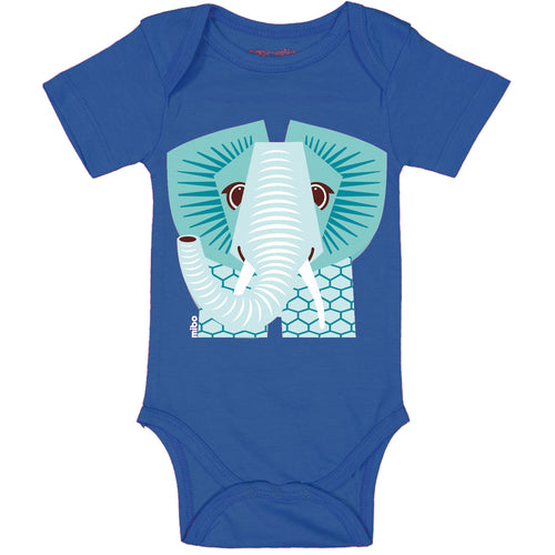 CEP - Elephant (Blue) Short Sleeves Bodysuit