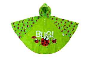 Bugzz At Soake Kids PVC Rain Poncho Ladybug