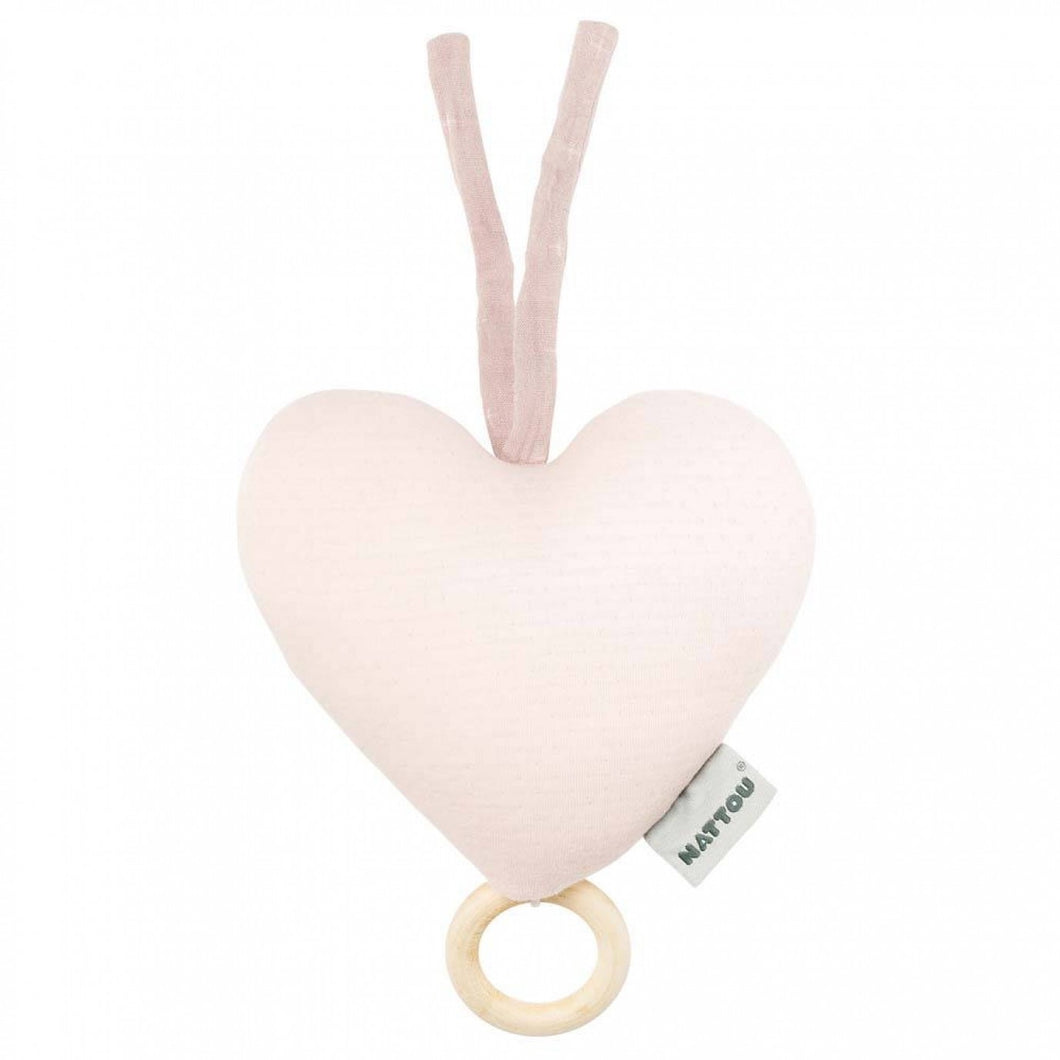 Nattou Musical Pure Cotton Heart Pink